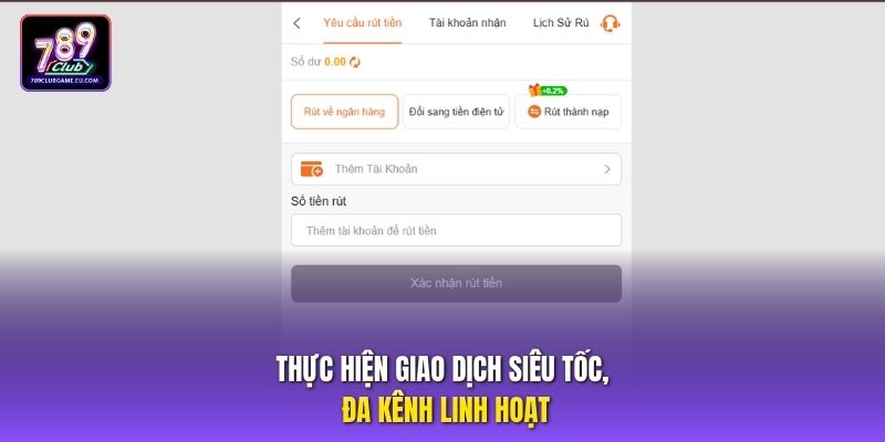 Thực hiện giao dịch siêu tốc, đa kênh linh hoạt